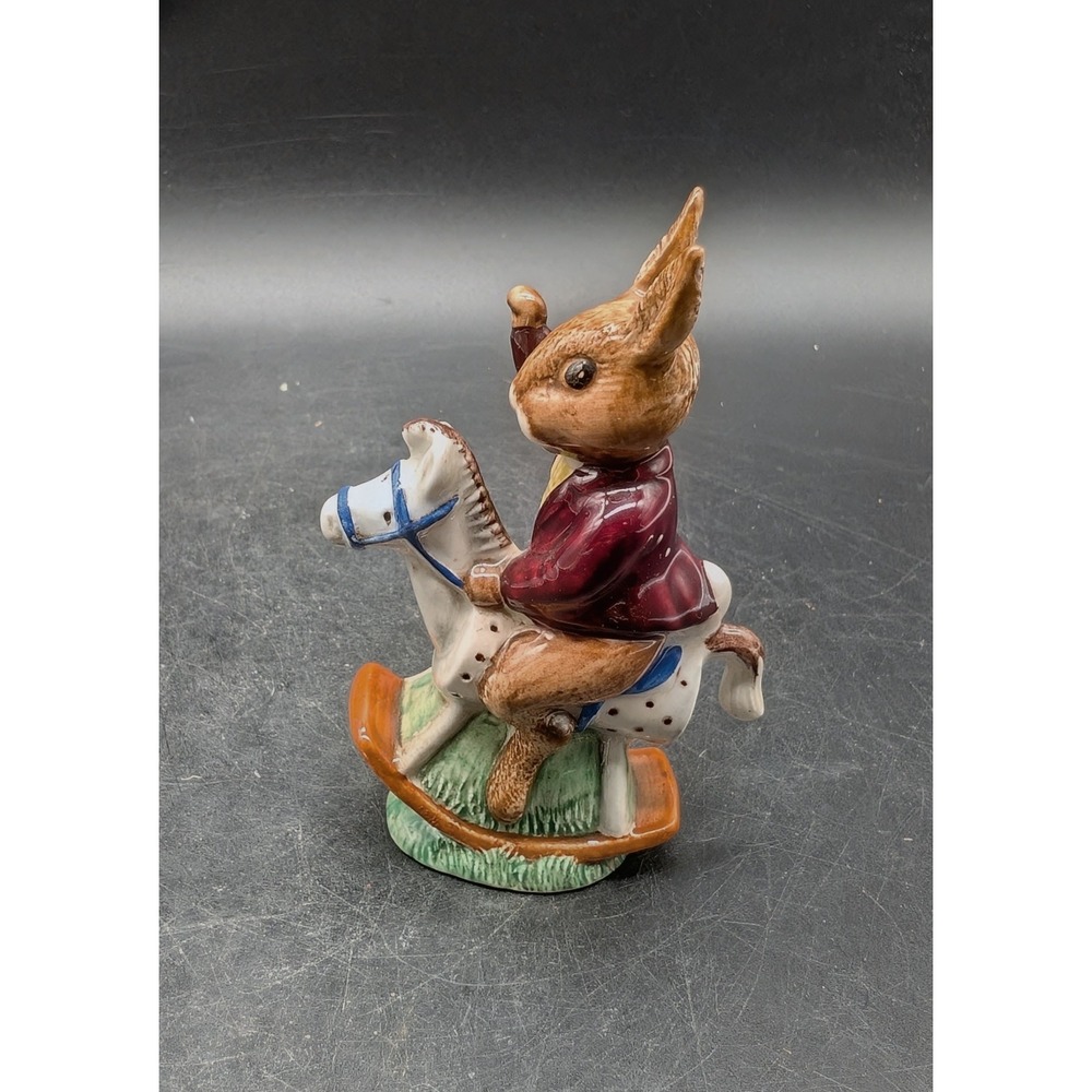 Royal Doulton Bunnykins Tally Ho! DB 12 Rabbit Rocking Horse Figurine 1974